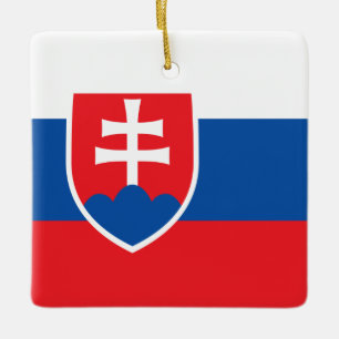 Slovakia Flag Ceramic Ornament