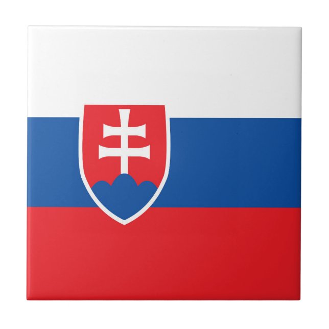 Slovakia flag ceramic tile (Front)