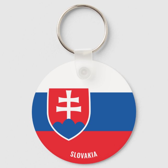 Slovakia Flag Charming Patriotic Keychain (Front)