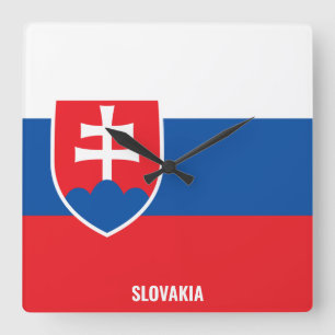 Slovakia Flag Dazzling Patriotic Square Wall Clock