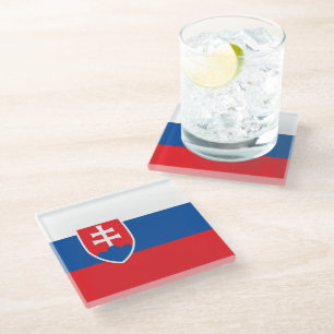 Slovakia flag glass coaster
