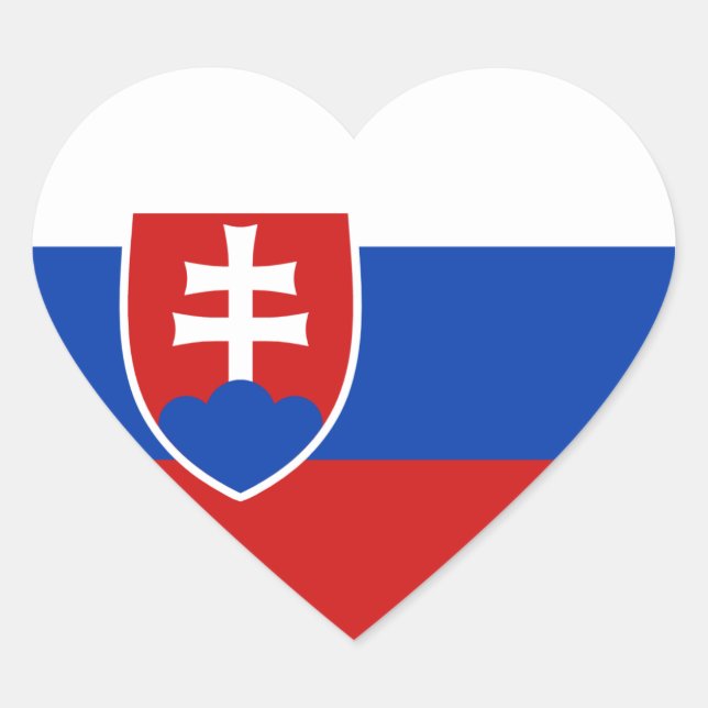Slovakia Flag Heart Sticker (Front)