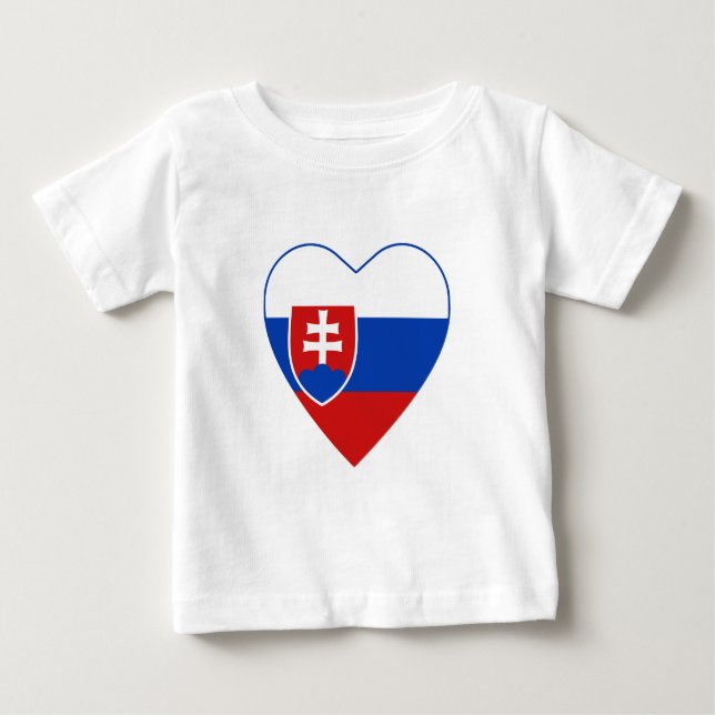 Slovakia Flag Heart T-Shirt (Front)