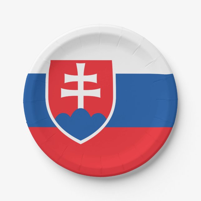 Slovakia Flag Paper Plate (Front)