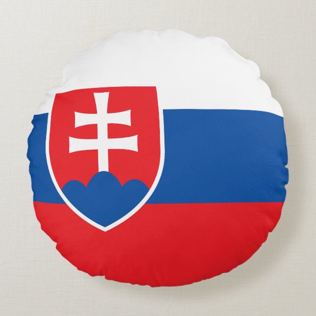 Slovakia Flag Round Cushion (Front)