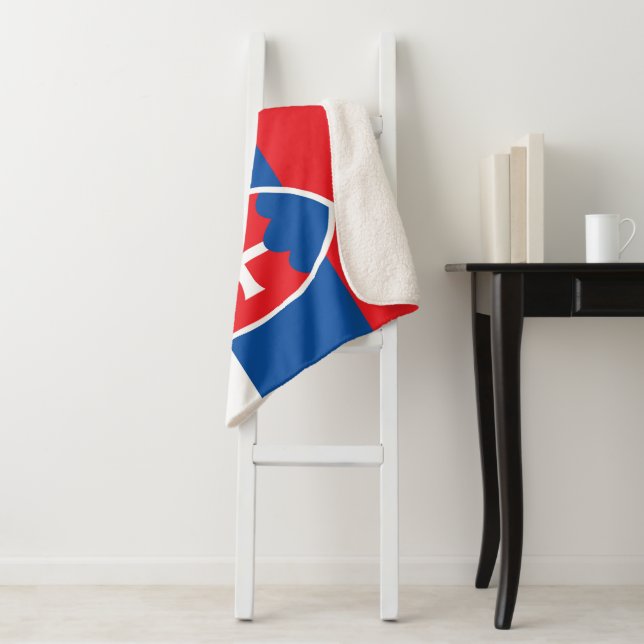 Slovakia flag sherpa blanket (In Situ)