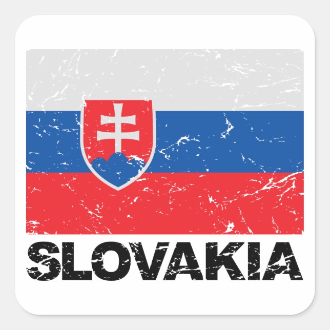 Slovakia Flag Vintage Square Sticker (Front)