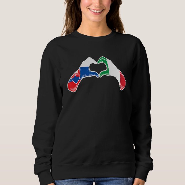 Slovakia Italy Flag  Slovakian Italian Heart Sweatshirt (Front)