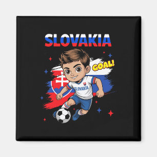 Slovakia Kid Goal Cartoon Slovenska Slovakian Flag Magnet