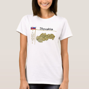 Slovakia Map + Flag + Title T-Shirt