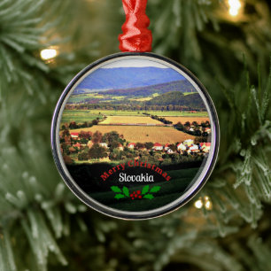 Slovakia, Merry Christmas, Metal Ornament