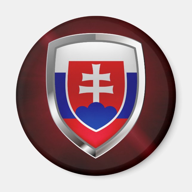 Slovakia Metallic Emblem Magnet (Front)