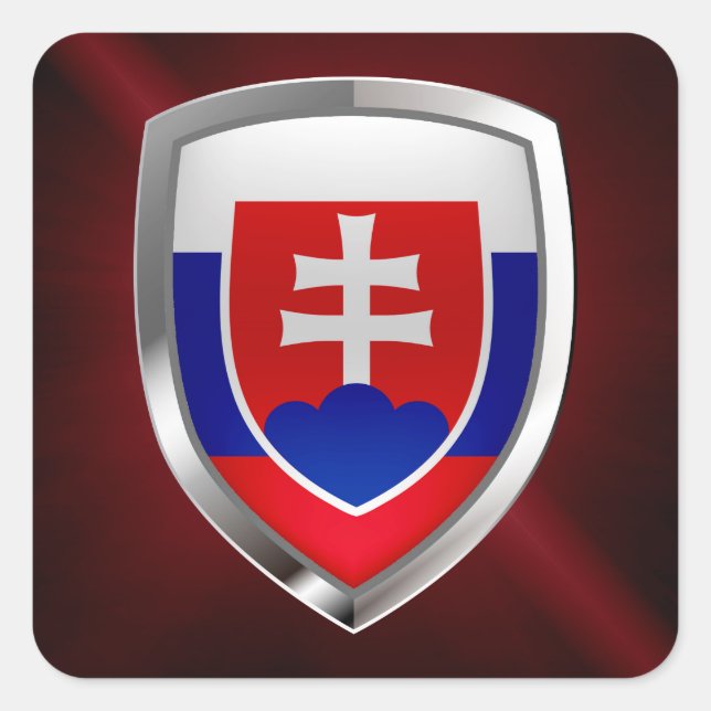 Slovakia Metallic Emblem Square Sticker (Front)