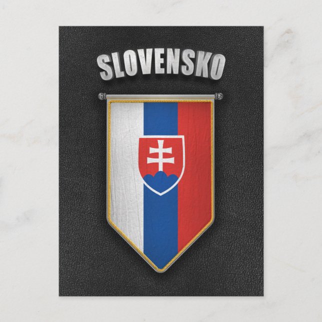 Slovakia Pennant with high quality leather look Postcard (Front)