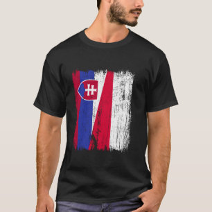 Slovakia Poland Half Flag Slovak Polish Ancestry T-Shirt