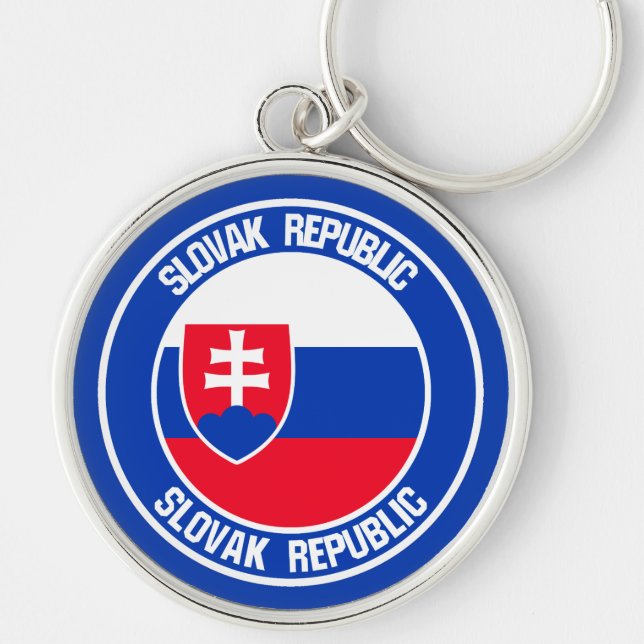 Slovakia Round Emblem Key Ring (Front)