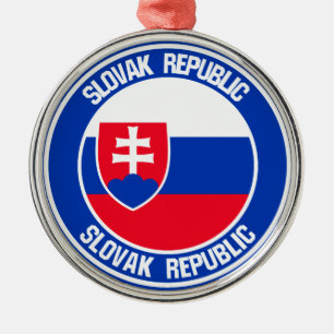 Slovakia Round Emblem Metal Ornament
