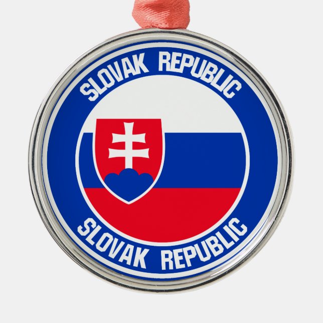 Slovakia Round Emblem Metal Ornament (Front)