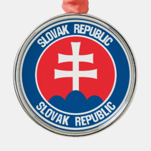 Slovakia Round Emblem Metal Ornament