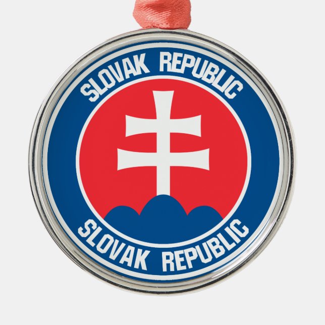 Slovakia Round Emblem Metal Ornament (Front)