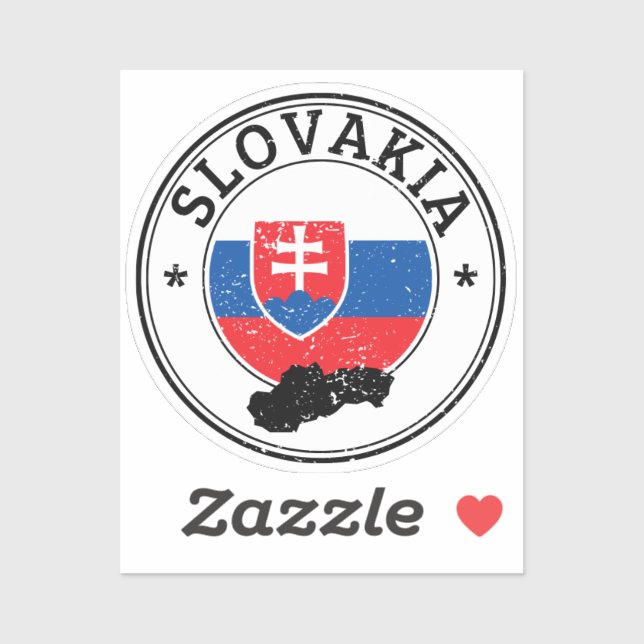 Slovakia Seal Sticker Round Flag For Laptop Book.. (Sheet)