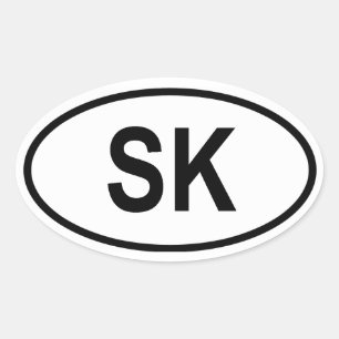 Slovakia "SK" Oval Sticker
