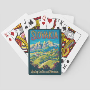 Slovakia Skyline Illustration Travel Art Vintage Playing Cards