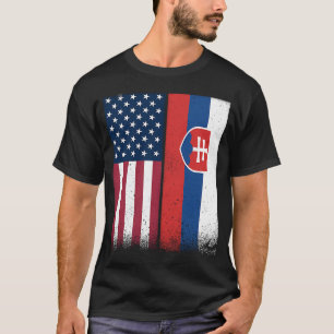 Slovakia Slovak American Flags Proud USA Slovakia T-Shirt