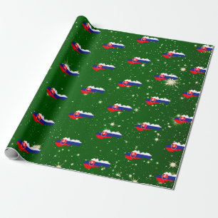 Slovakia Slovak Flag Map Christmas Wrapping Paper