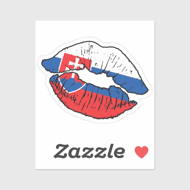 Slovakia Slovak Lipstick Love Flag (Sheet)