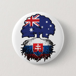 Slovakia Slovakian Australian Australia Tree Roots 6 Cm Round Badge