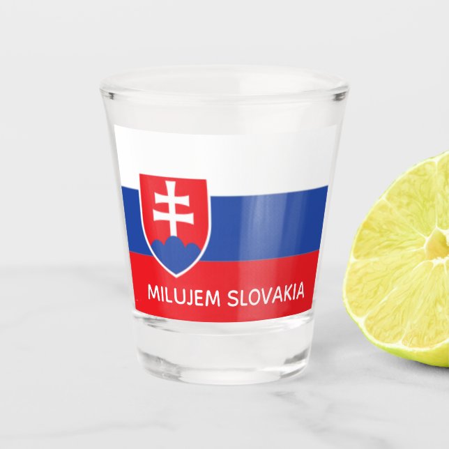 Slovakia Slovakian Flag Emblem Europe Shot Glass (Front)