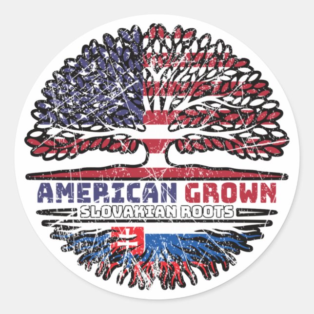 Slovakia Slovakian US American USA United States Classic Round Sticker (Front)