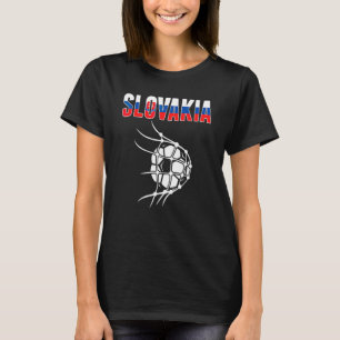 Slovakia Soccer Ball In Net Support Slovak Footba T-Shirt