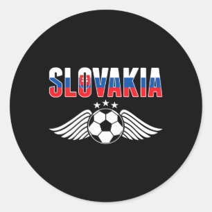 Slovakia Soccer Fans Jersey - Slovak Flag Footll L Classic Round Sticker