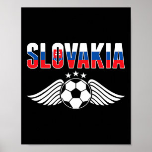Slovakia Soccer Fans Jersey - Slovak Flag Footll L Poster