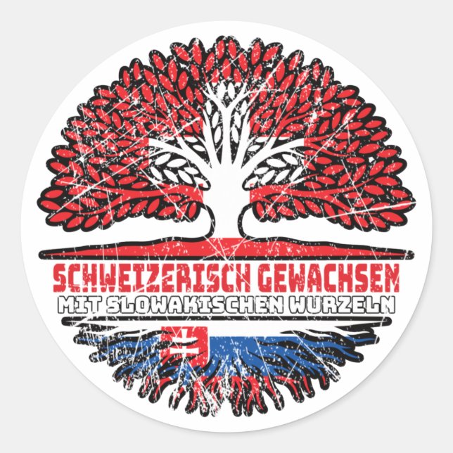 Slovakia Swiss tree root Classic Round Sticker (Front)