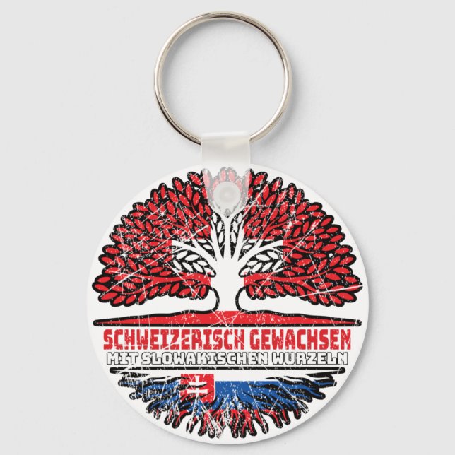 Slovakia Swiss tree root Key Ring (Front)