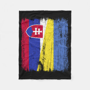 Slovakia Ukraine Half Flag Slovakian Ukrainian Her Fleece Blanket