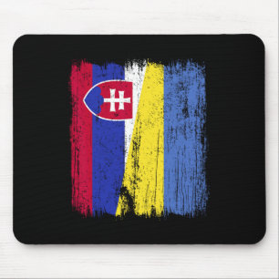 Slovakia Ukraine Half Flag Slovakian Ukrainian Her Mouse Pad