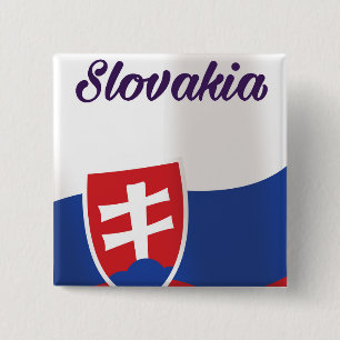 Slovakia Vacation travel poster 15 Cm Square Badge