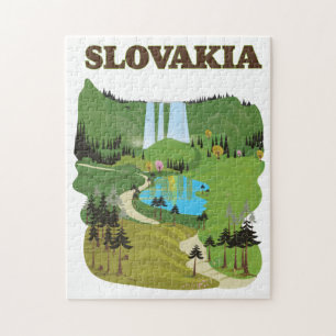 Slovakia Vintage style travel poster. Jigsaw Puzzle