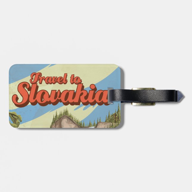 Slovakia Vintage Travel Poster. Luggage Tag (Back Horizontal)