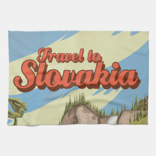 Slovakia Vintage Travel Poster. Tea Towel