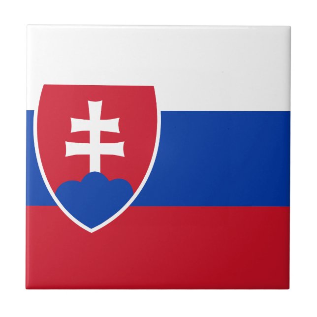 Slovakian Flag Ceramic Tile (Front)