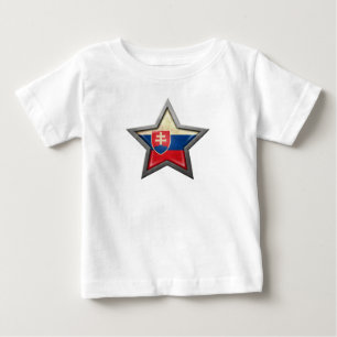 Slovakian Flag Star Baby T-Shirt