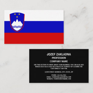 Slovene Flag & Coat of Arms, Flag of Slovenia Business Card