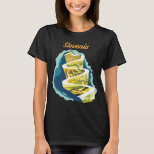 Slovenia Alpine Road Green Spiral Travel T-Shirt