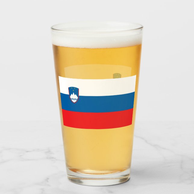SLOVENIA BEER GLASS  (Front Filled)