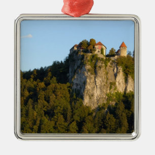 Slovenia, Bled, Lake Bled, Bled Castle on Metal Tree Decoration